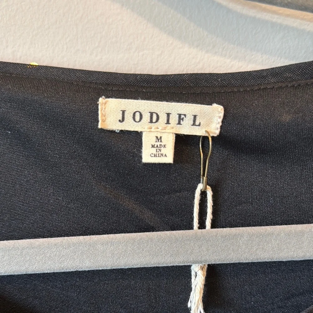 JODIFL Gold and Black Sequin Blouse Medium NWT - Picture 2 of 5